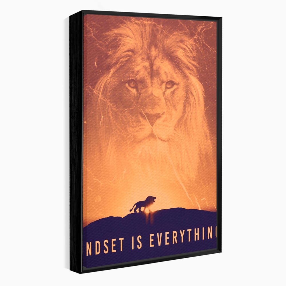 Tablou Canvas Premium LuxCanva® A1049, The Lion King ,  Leu, Regele Junglei, Safari, Motivational, Culori Vibrante