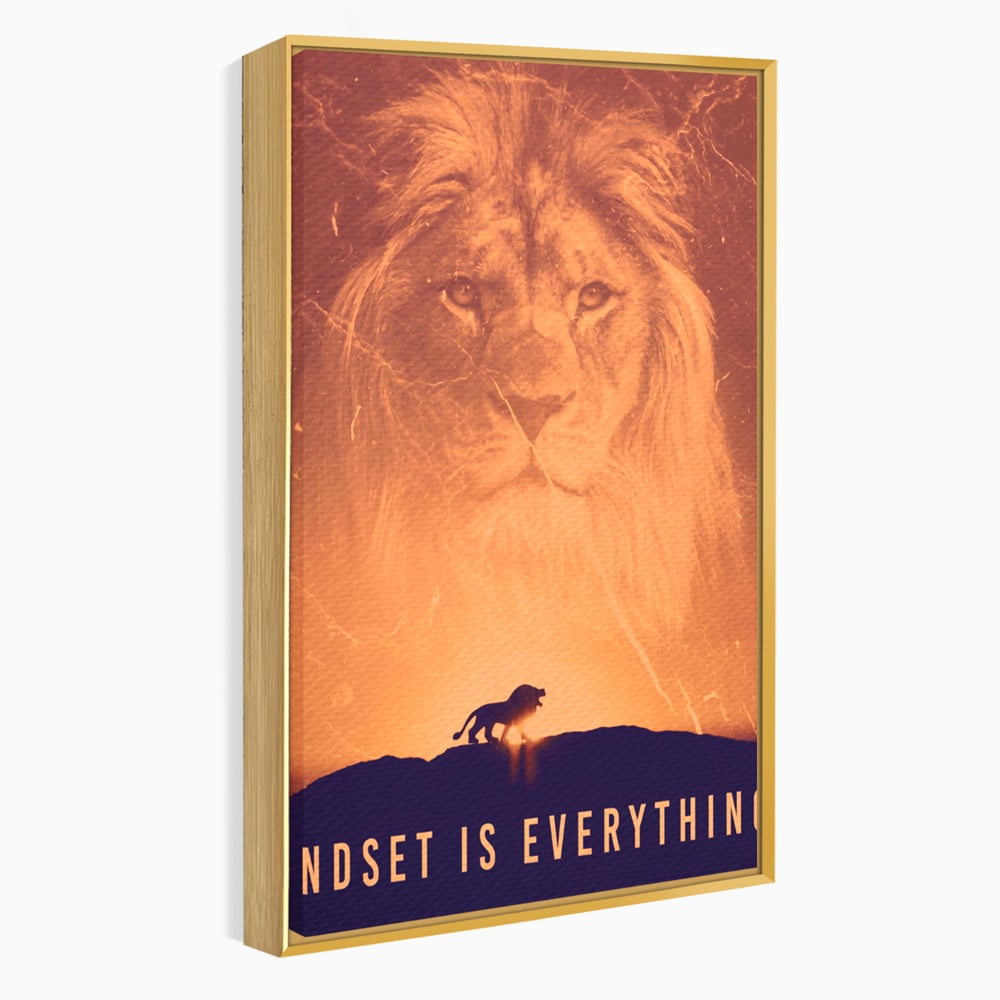 Tablou Canvas Premium LuxCanva® A1049, The Lion King ,  Leu, Regele Junglei, Safari, Motivational, Culori Vibrante