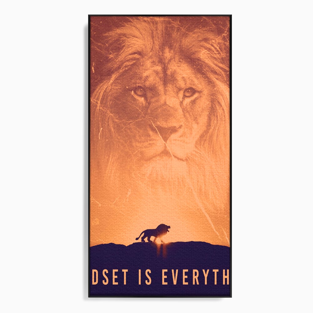 Tablou Canvas Premium LuxCanva® A1049, The Lion King ,  Leu, Regele Junglei, Safari, Motivational, Culori Vibrante