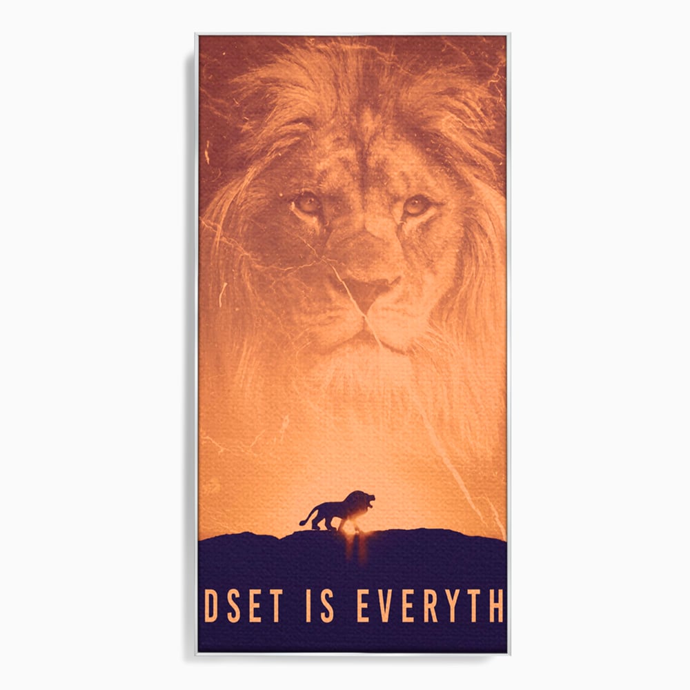 Tablou Canvas Premium LuxCanva® A1049, The Lion King ,  Leu, Regele Junglei, Safari, Motivational, Culori Vibrante