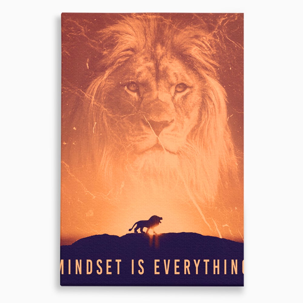 Tablou Canvas Premium LuxCanva® A1049, The Lion King ,  Leu, Regele Junglei, Safari, Motivational, Culori Vibrante