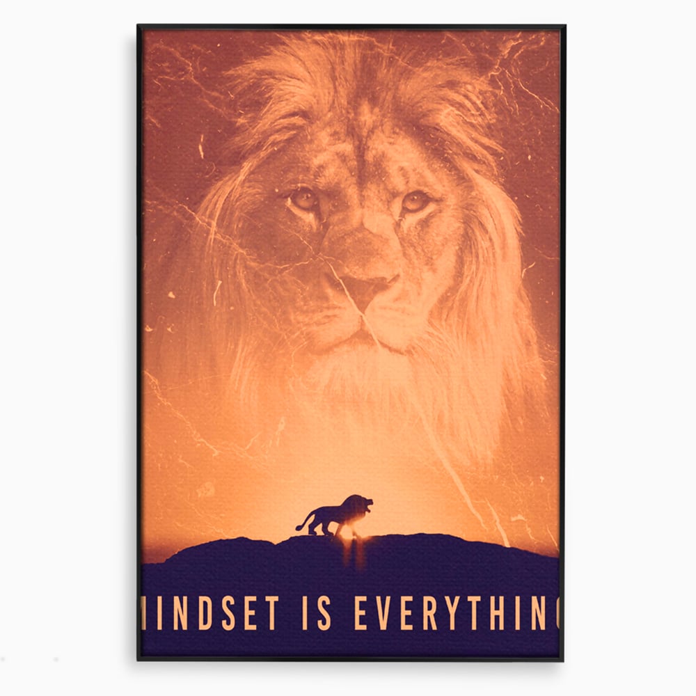 Tablou Canvas Premium LuxCanva® A1049, The Lion King ,  Leu, Regele Junglei, Safari, Motivational, Culori Vibrante