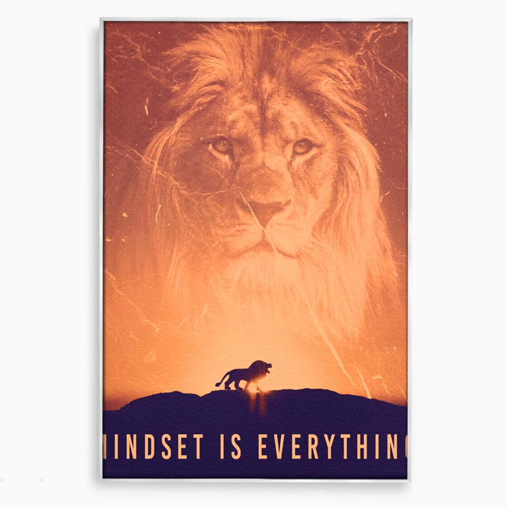 Tablou Canvas Premium LuxCanva® A1049, The Lion King ,  Leu, Regele Junglei, Safari, Motivational, Culori Vibrante