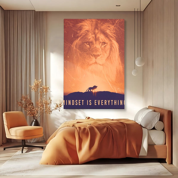 Tablou Canvas Premium LuxCanva® A1049, The Lion King ,  Leu, Regele Junglei, Safari, Motivational, Culori Vibrante