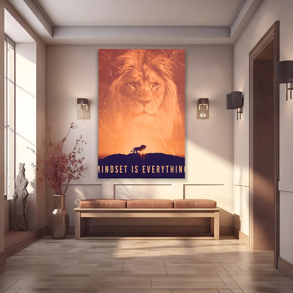 Tablou Canvas Premium LuxCanva® A1049, The Lion King ,  Leu, Regele Junglei, Safari, Motivational, Culori Vibrante