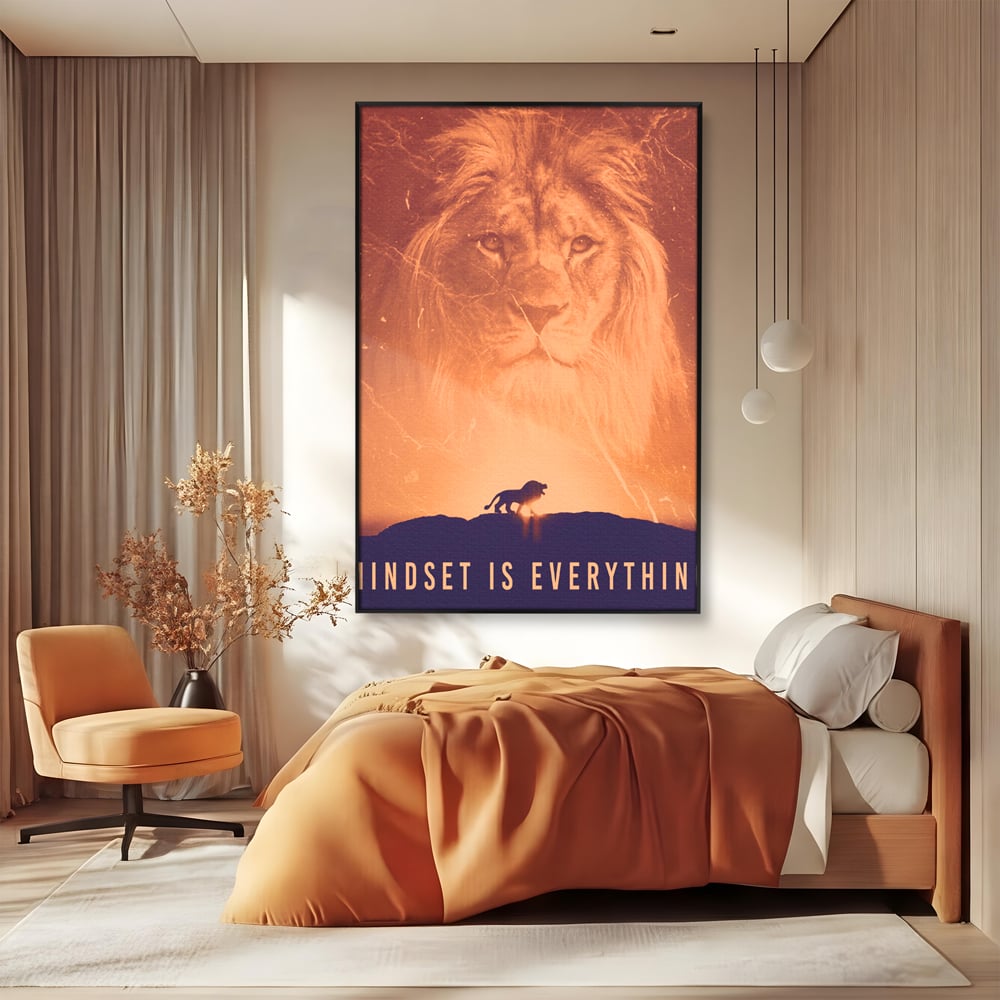 Tablou Canvas Premium LuxCanva® A1049, The Lion King ,  Leu, Regele Junglei, Safari, Motivational, Culori Vibrante