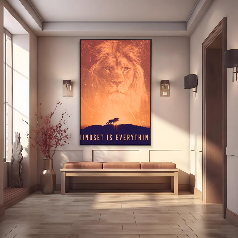Tablou Canvas Premium LuxCanva® A1049, The Lion King ,  Leu, Regele Junglei, Safari, Motivational, Culori Vibrante