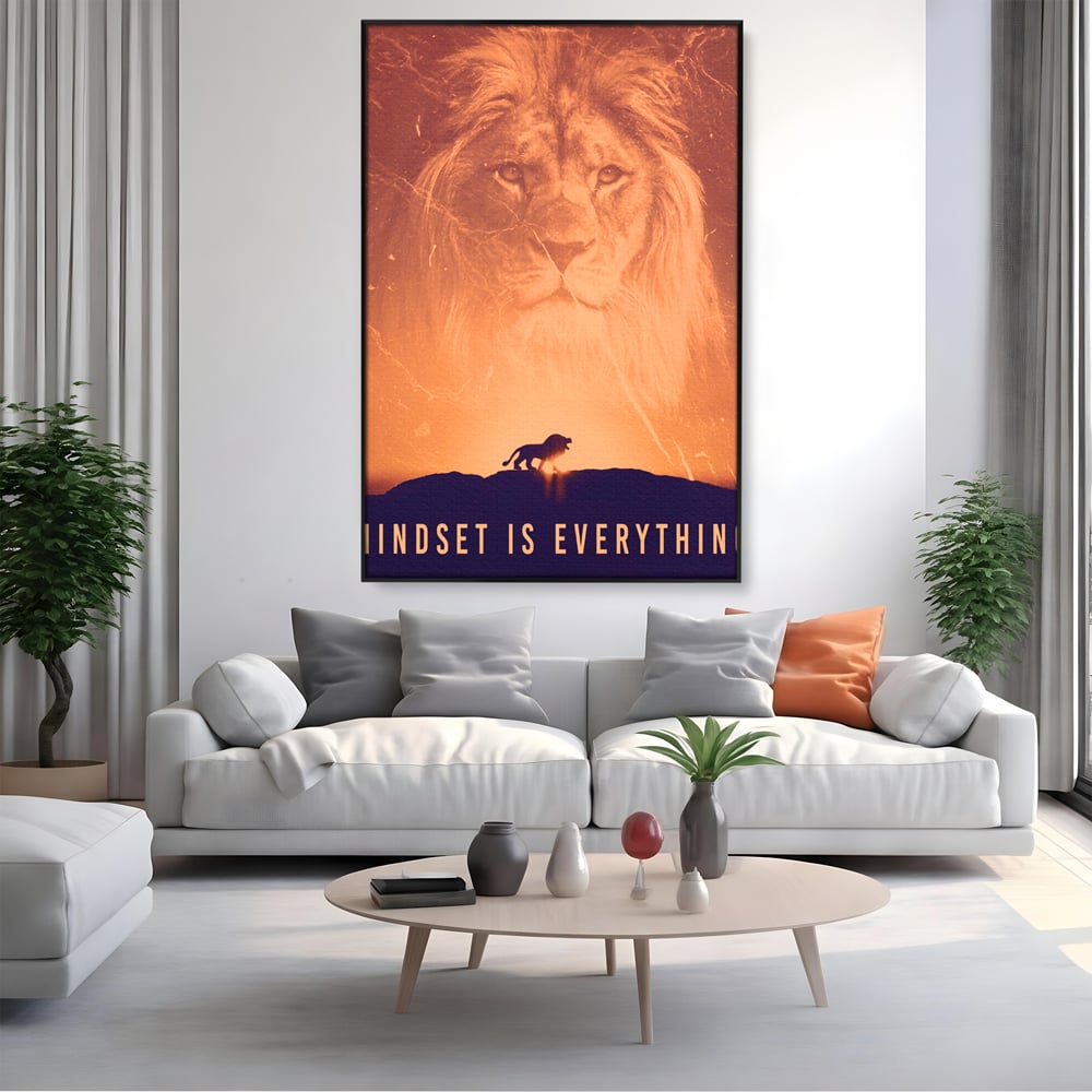 Tablou Canvas Premium LuxCanva® A1049, The Lion King ,  Leu, Regele Junglei, Safari, Motivational, Culori Vibrante