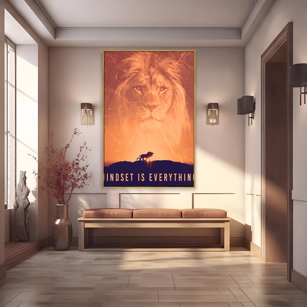 Tablou Canvas Premium LuxCanva® A1049, The Lion King ,  Leu, Regele Junglei, Safari, Motivational, Culori Vibrante