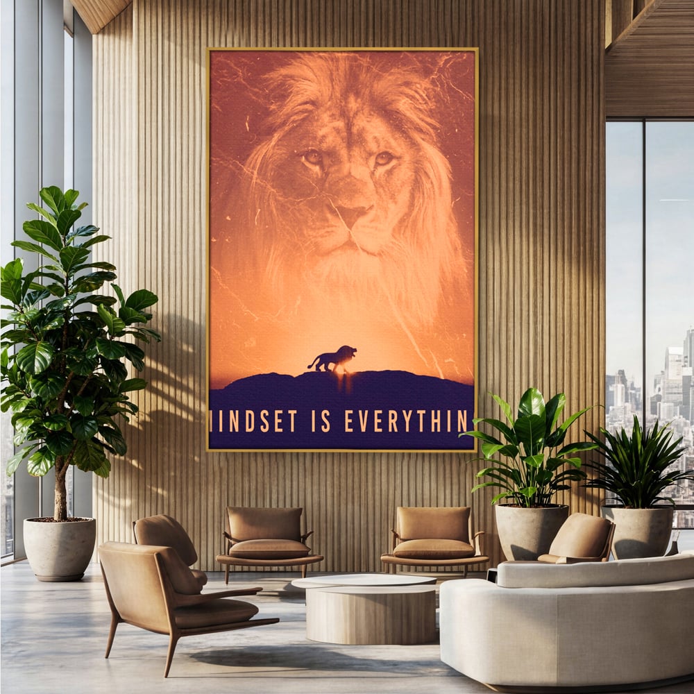 Tablou Canvas Premium LuxCanva® A1049, The Lion King ,  Leu, Regele Junglei, Safari, Motivational, Culori Vibrante