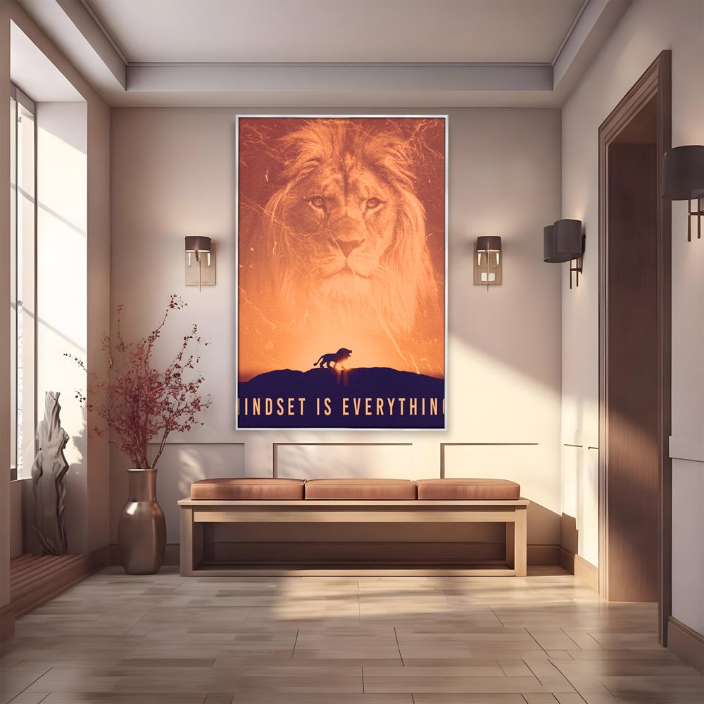 Tablou Canvas Premium LuxCanva® A1049, The Lion King ,  Leu, Regele Junglei, Safari, Motivational, Culori Vibrante