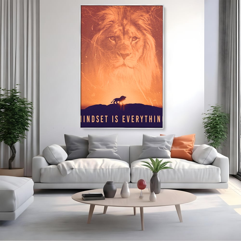 Tablou Canvas Premium LuxCanva® A1049, The Lion King ,  Leu, Regele Junglei, Safari, Motivational, Culori Vibrante