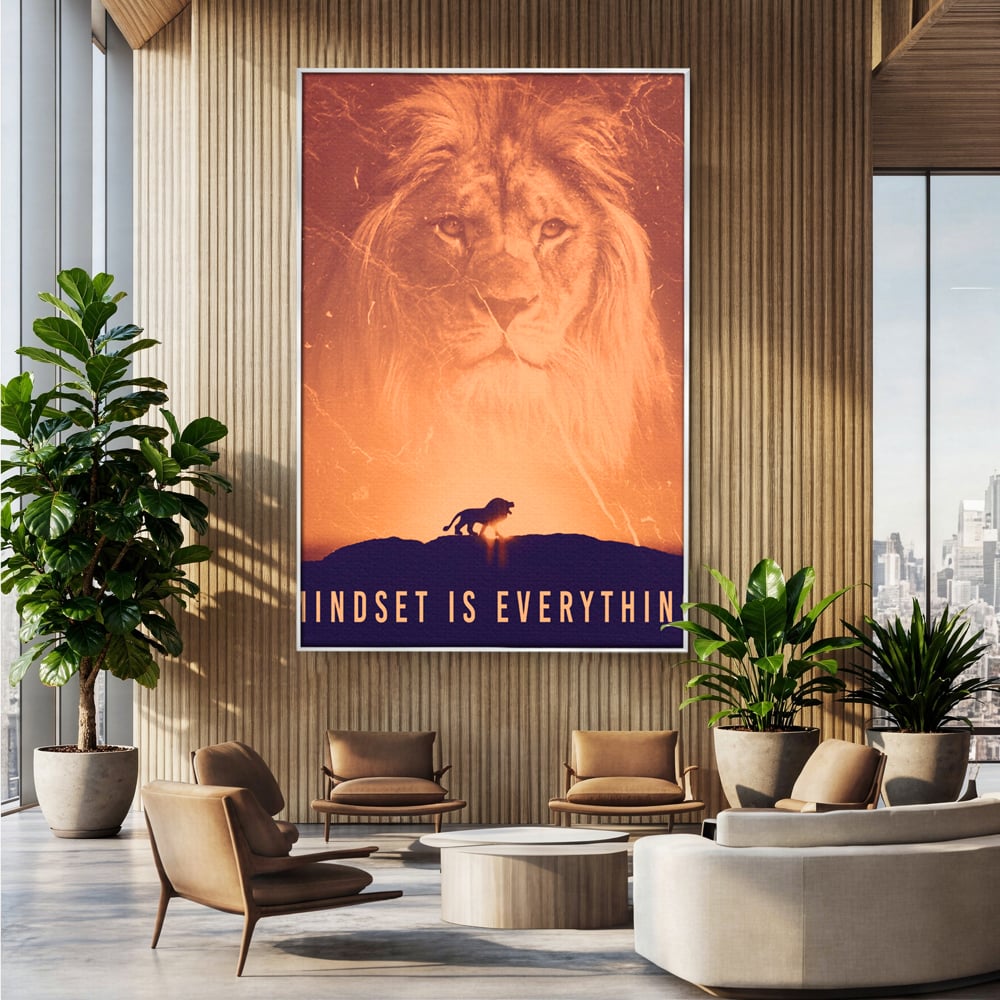 Tablou Canvas Premium LuxCanva® A1049, The Lion King ,  Leu, Regele Junglei, Safari, Motivational, Culori Vibrante