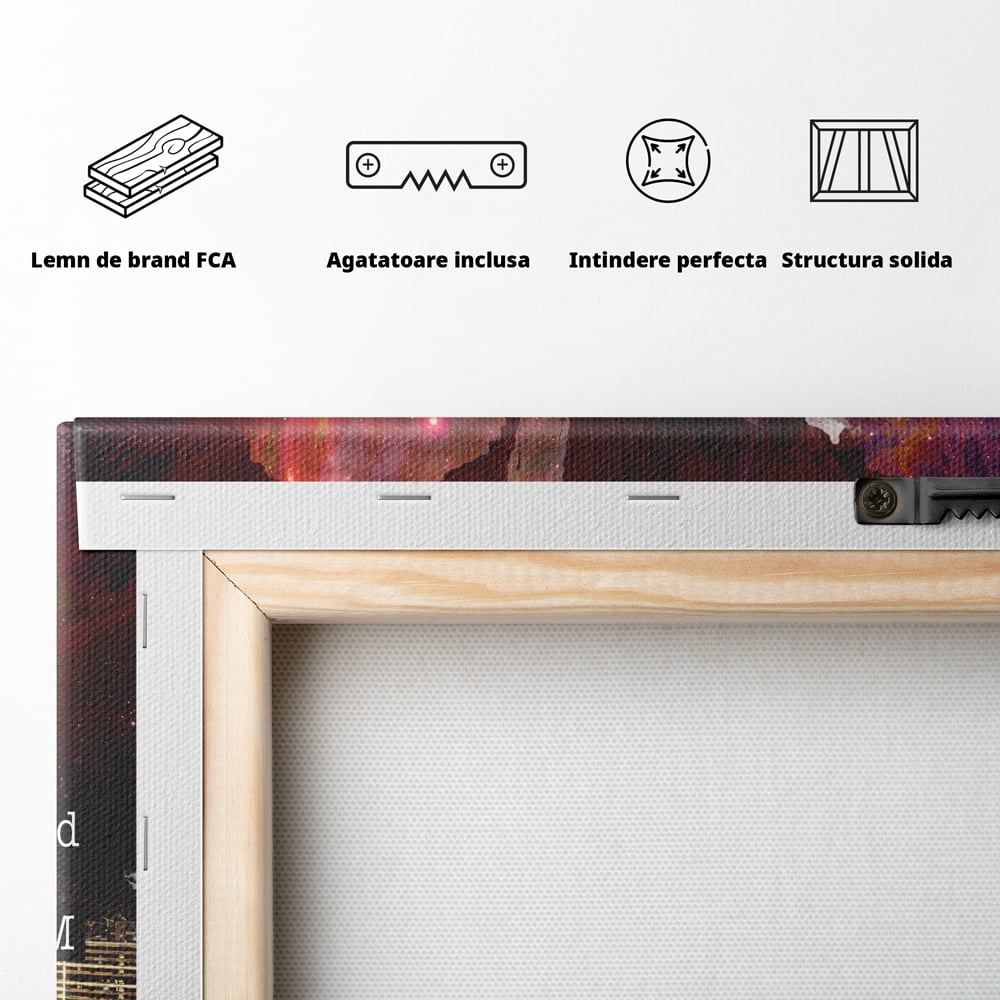 Tablou Canvas Premium LuxCanva® A1050, Dreams Work , Visuri, Munca, Succes, Motivational, Culori Vibrante