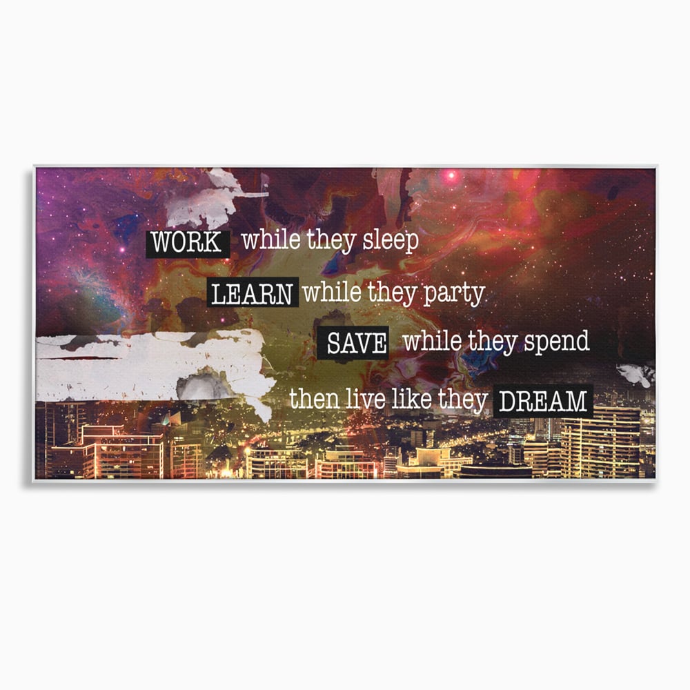Tablou Canvas Premium LuxCanva® A1050, Dreams Work , Visuri, Munca, Succes, Motivational, Culori Vibrante