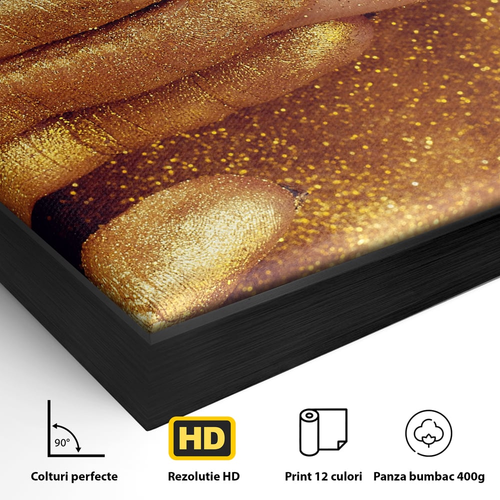Leinwandbilder Premium LuxCanva® A1055, Magisches Mädchen, Portrait, Frau, Gold, Sinnlich, Abstrakt, Lebendige Farben