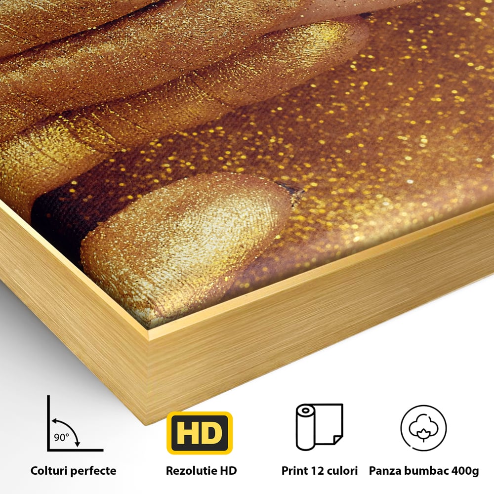 Leinwandbilder Premium LuxCanva® A1055, Magisches Mädchen, Portrait, Frau, Gold, Sinnlich, Abstrakt, Lebendige Farben