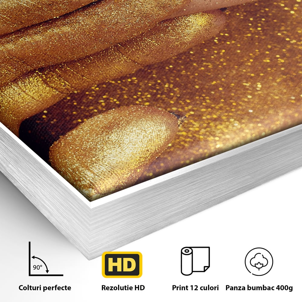 Leinwandbilder Premium LuxCanva® A1055, Magisches Mädchen, Portrait, Frau, Gold, Sinnlich, Abstrakt, Lebendige Farben