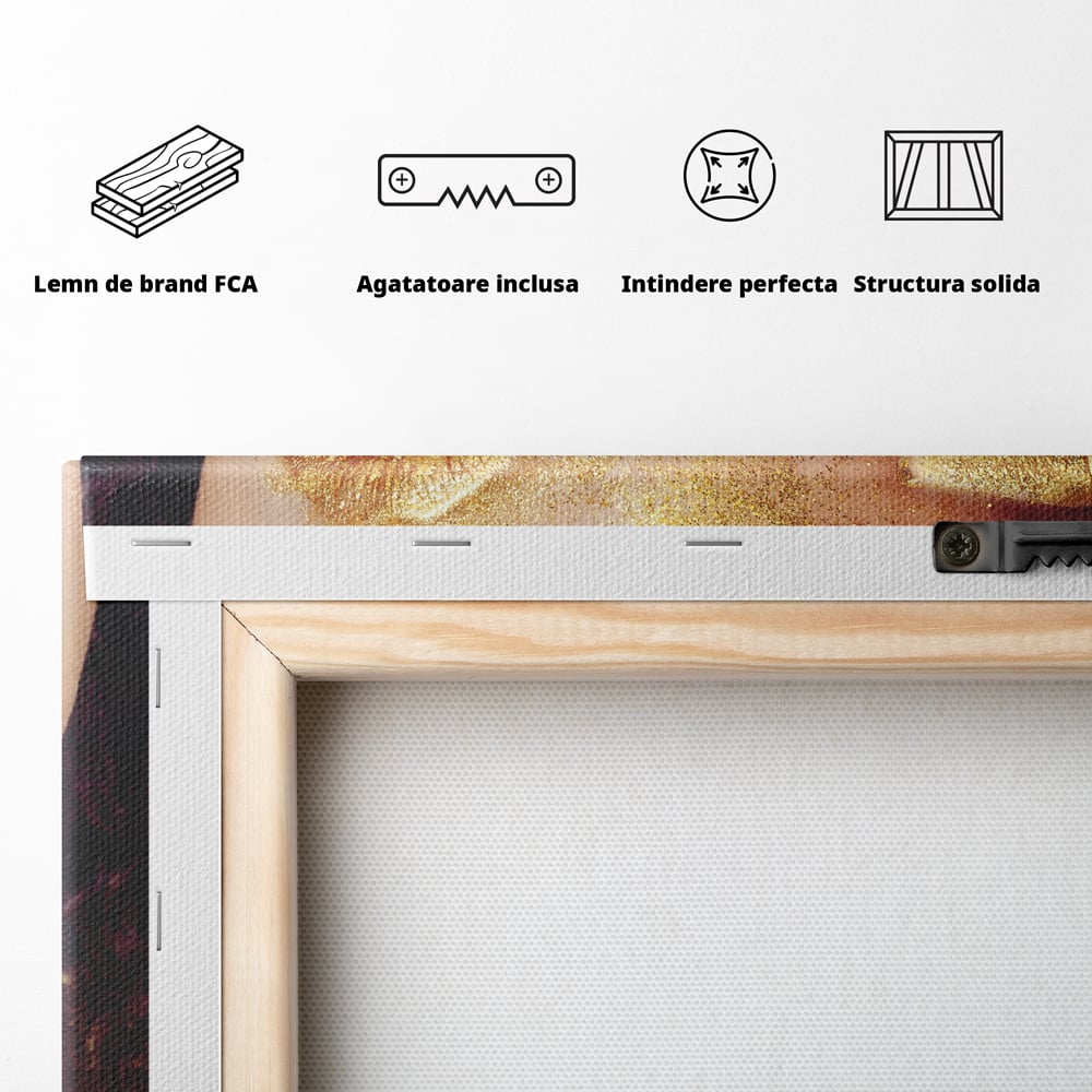 Tablou Canvas Premium LuxCanva® A1055, Magic Girl , Portret, Femeie, Auriu, Senzual, Abstract, Culori Vibrante