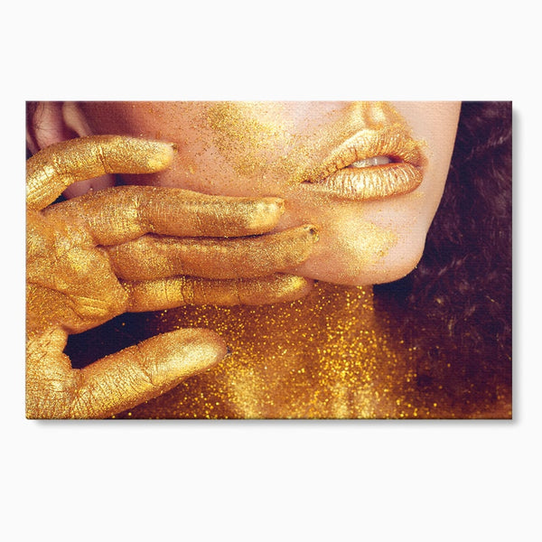 Tablou Canvas Premium LuxCanva® A1055, Magic Girl , Portret, Femeie, Auriu, Senzual, Abstract, Culori Vibrante