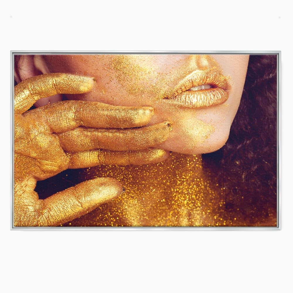 Leinwandbilder Premium LuxCanva® A1055, Magisches Mädchen, Portrait, Frau, Gold, Sinnlich, Abstrakt, Lebendige Farben