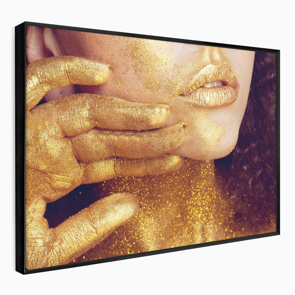 Leinwandbilder Premium LuxCanva® A1055, Magisches Mädchen, Portrait, Frau, Gold, Sinnlich, Abstrakt, Lebendige Farben