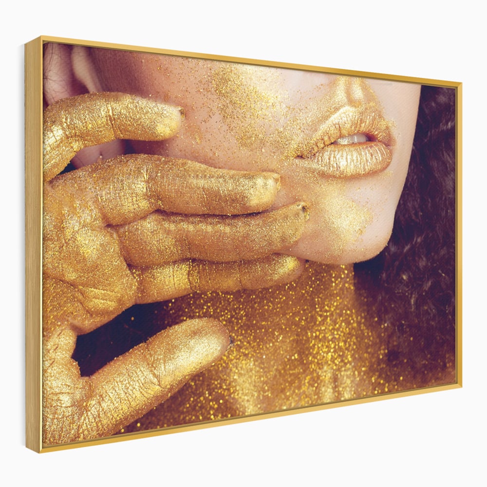 Leinwandbilder Premium LuxCanva® A1055, Magisches Mädchen, Portrait, Frau, Gold, Sinnlich, Abstrakt, Lebendige Farben