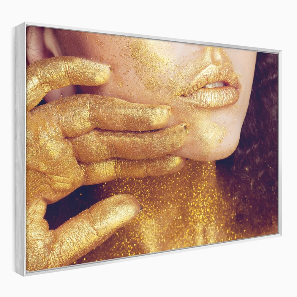 Leinwandbilder Premium LuxCanva® A1055, Magisches Mädchen, Portrait, Frau, Gold, Sinnlich, Abstrakt, Lebendige Farben