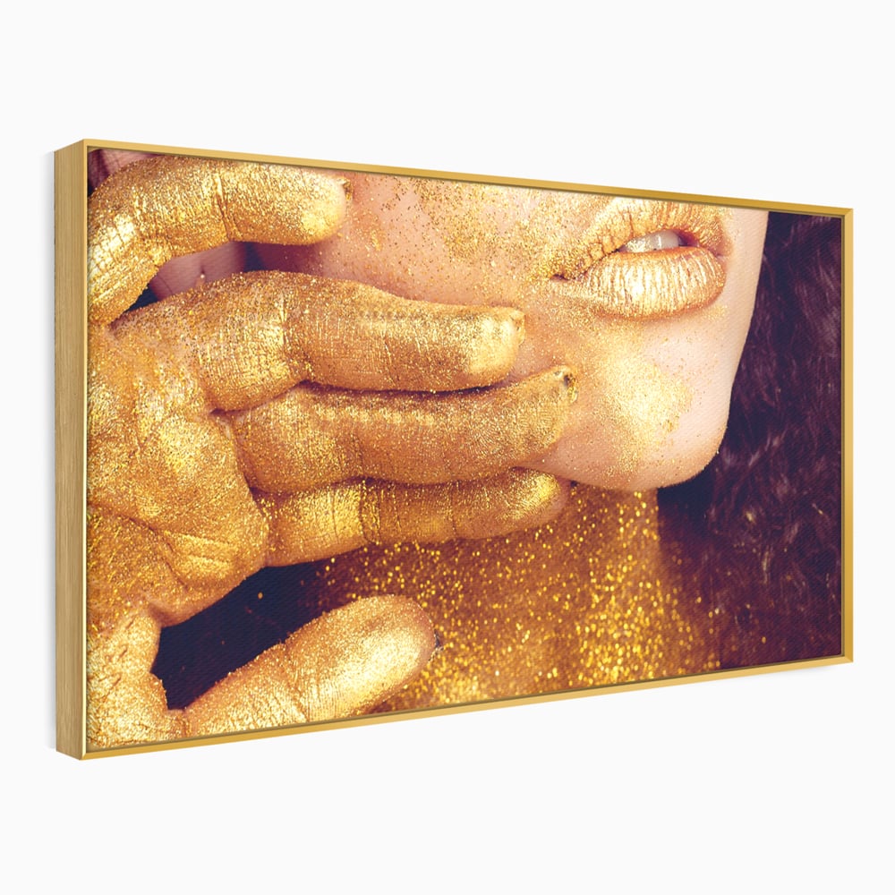 Leinwandbilder Premium LuxCanva® A1055, Magisches Mädchen, Portrait, Frau, Gold, Sinnlich, Abstrakt, Lebendige Farben