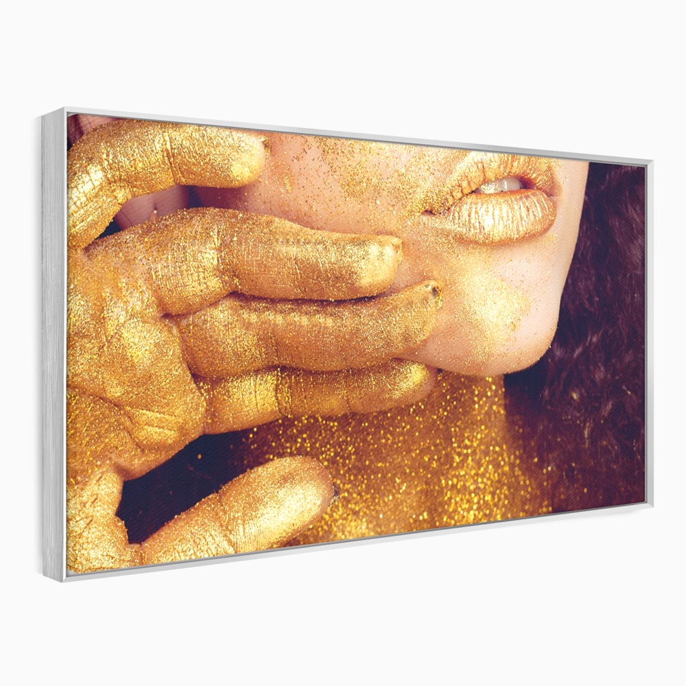 Leinwandbilder Premium LuxCanva® A1055, Magisches Mädchen, Portrait, Frau, Gold, Sinnlich, Abstrakt, Lebendige Farben