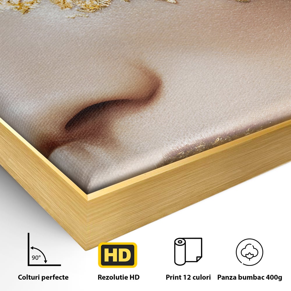Leinwandbilder Premium LuxCanva® A1056, Goldene Augen , Portrait, Frau, Golden, Sinnlich, Abstrakt, Lebendige Farben