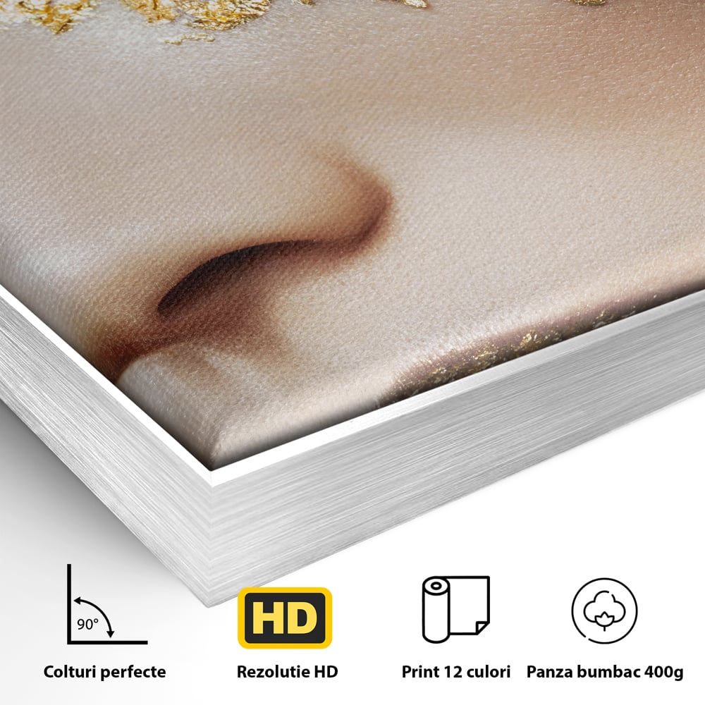 Leinwandbilder Premium LuxCanva® A1056, Goldene Augen , Portrait, Frau, Golden, Sinnlich, Abstrakt, Lebendige Farben