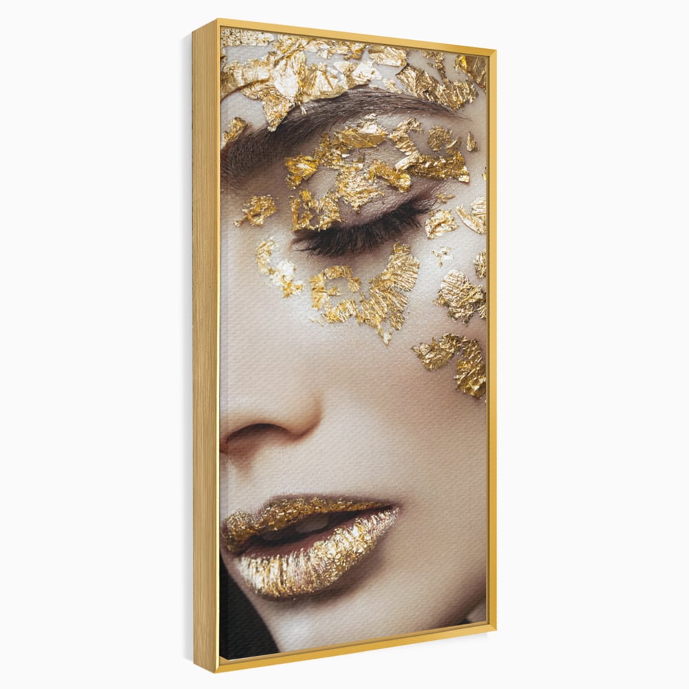 Leinwandbilder Premium LuxCanva® A1056, Goldene Augen , Portrait, Frau, Golden, Sinnlich, Abstrakt, Lebendige Farben