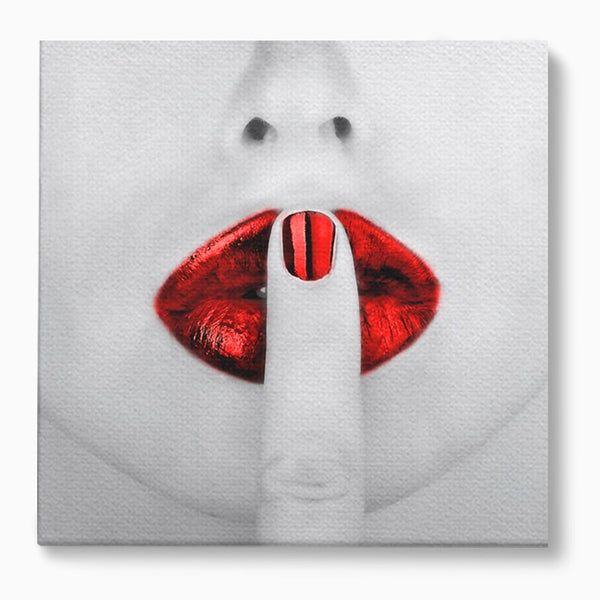 Tablou Canvas Premium LuxCanva® A1057, Red Lips , Senzual, Rosu, Nails, Abstract, Culori Vibrante