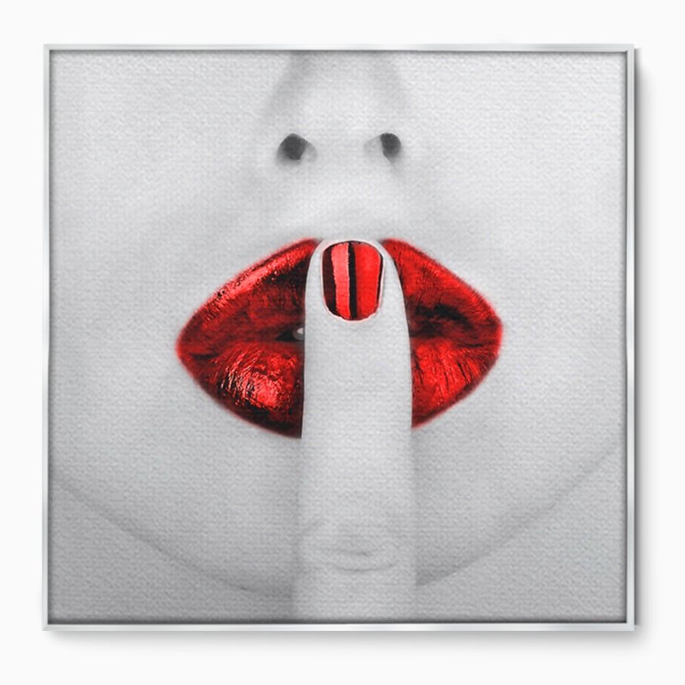 Leinwand Premium-Leinwandkunst LuxCanva® A1057, Rote Lippen, Schwül, Rot, Nägel, Abstrakt, Lebendige Farben
