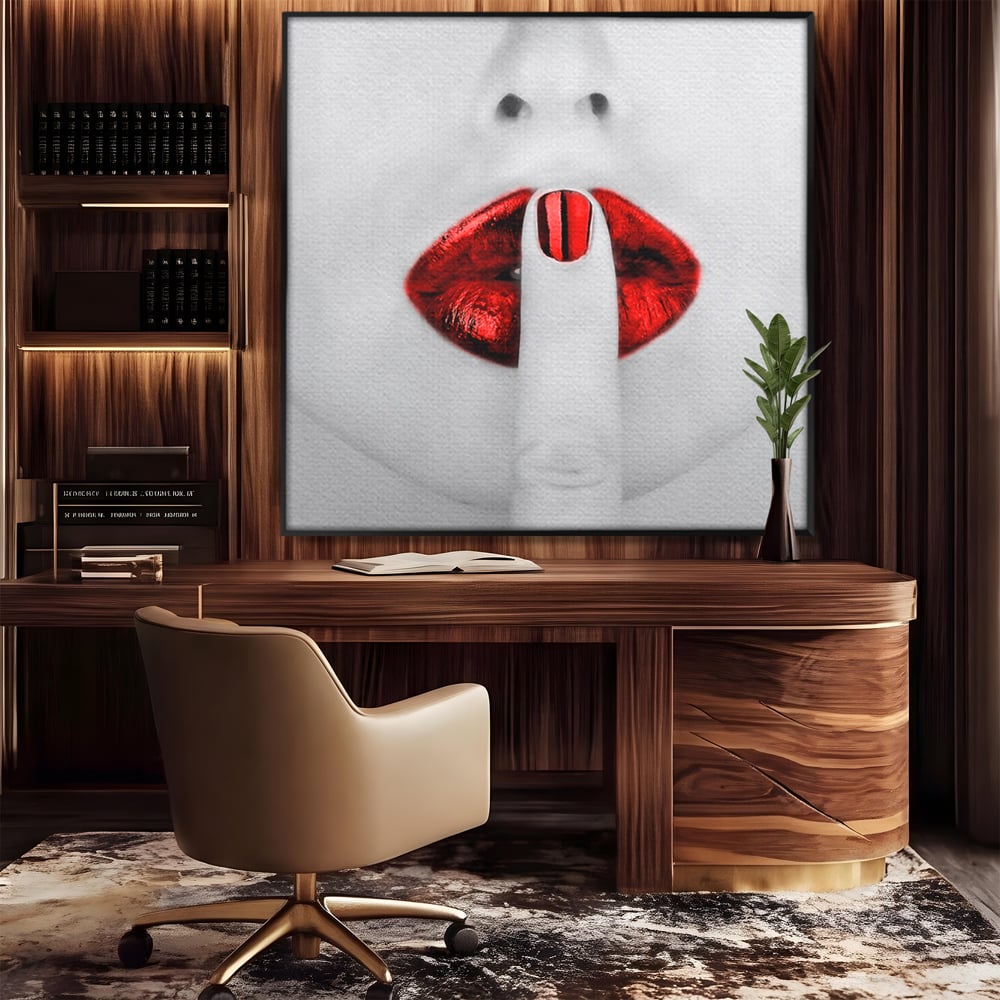Leinwand Premium-Leinwandkunst LuxCanva® A1057, Rote Lippen, Schwül, Rot, Nägel, Abstrakt, Lebendige Farben