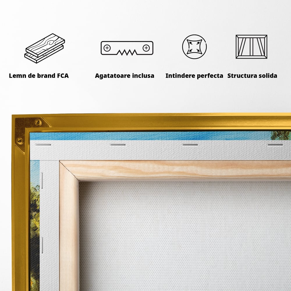Tablou Canvas Premium LuxCanva® A1060, Flori Violet , Peisaj, Flori Albe, Mare, Natura, Culori Vibrante
