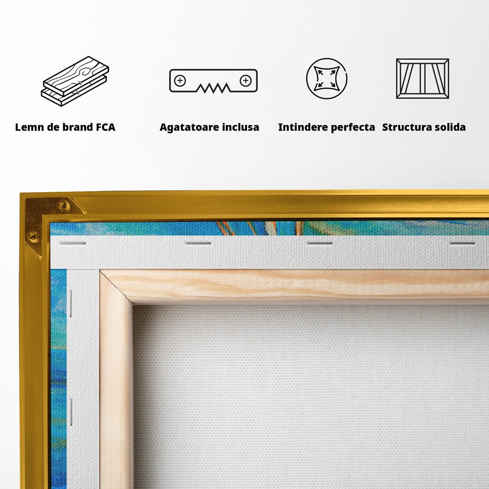 Tablou Canvas Premium LuxCanva® A1062, Pescar In Barca , Peisaj, Mare, Portocaliu, Abstract, Culori Vibrante