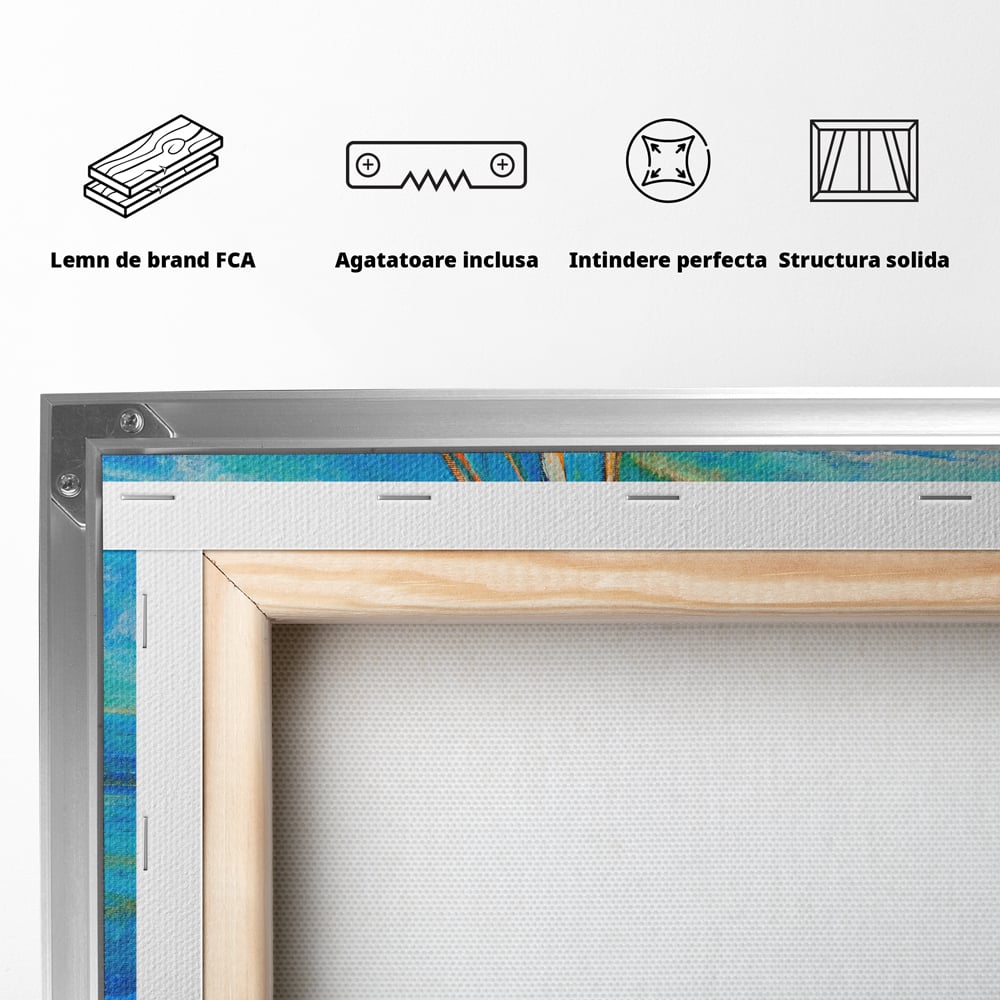 Tablou Canvas Premium LuxCanva® A1062, Pescar In Barca , Peisaj, Mare, Portocaliu, Abstract, Culori Vibrante