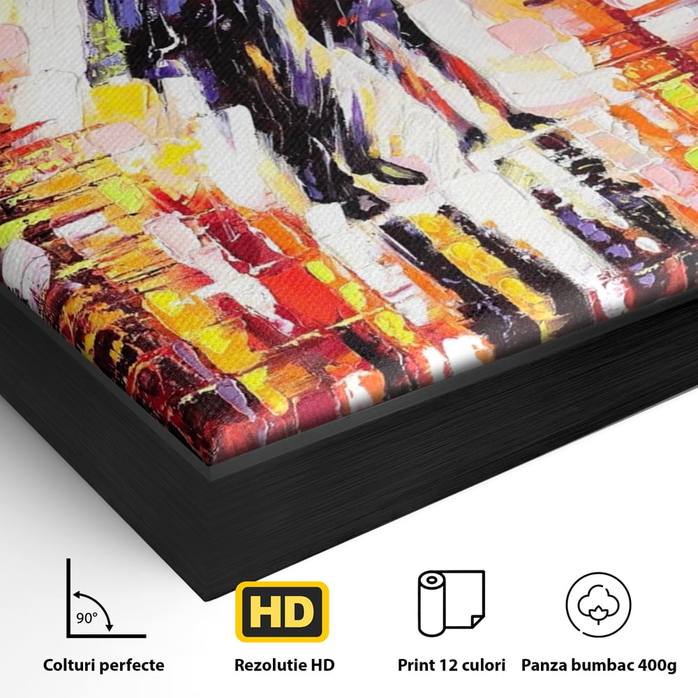 Leinwandbilder Premium LuxCanva® A1065, Liebespaar im Regen, Paar, Liebe, Romantik, Abstrakt, Lebendige Farben