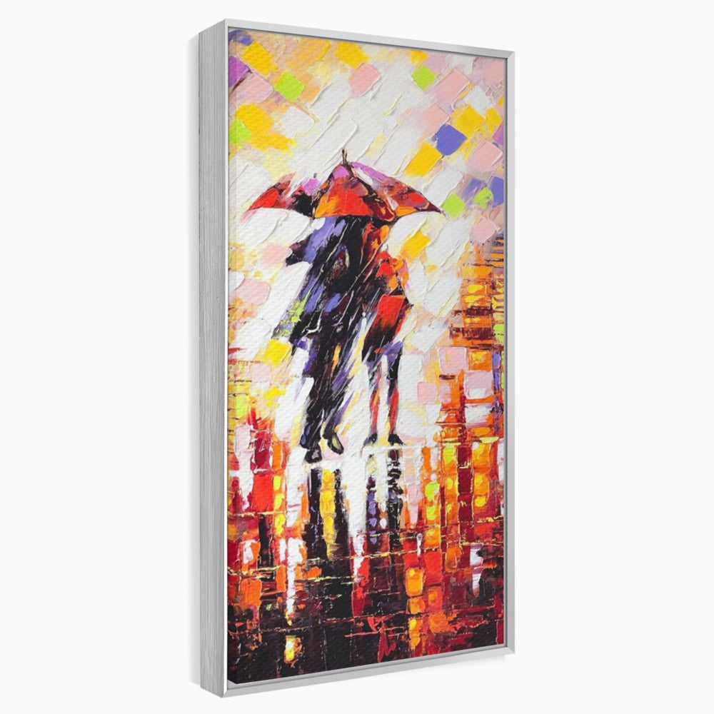 Leinwandbilder Premium LuxCanva® A1065, Liebespaar im Regen, Paar, Liebe, Romantik, Abstrakt, Lebendige Farben