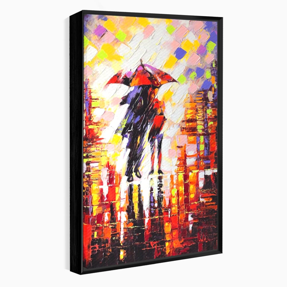 Leinwandbilder Premium LuxCanva® A1065, Liebespaar im Regen, Paar, Liebe, Romantik, Abstrakt, Lebendige Farben