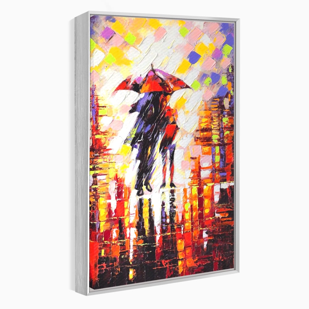 Leinwandbilder Premium LuxCanva® A1065, Liebespaar im Regen, Paar, Liebe, Romantik, Abstrakt, Lebendige Farben