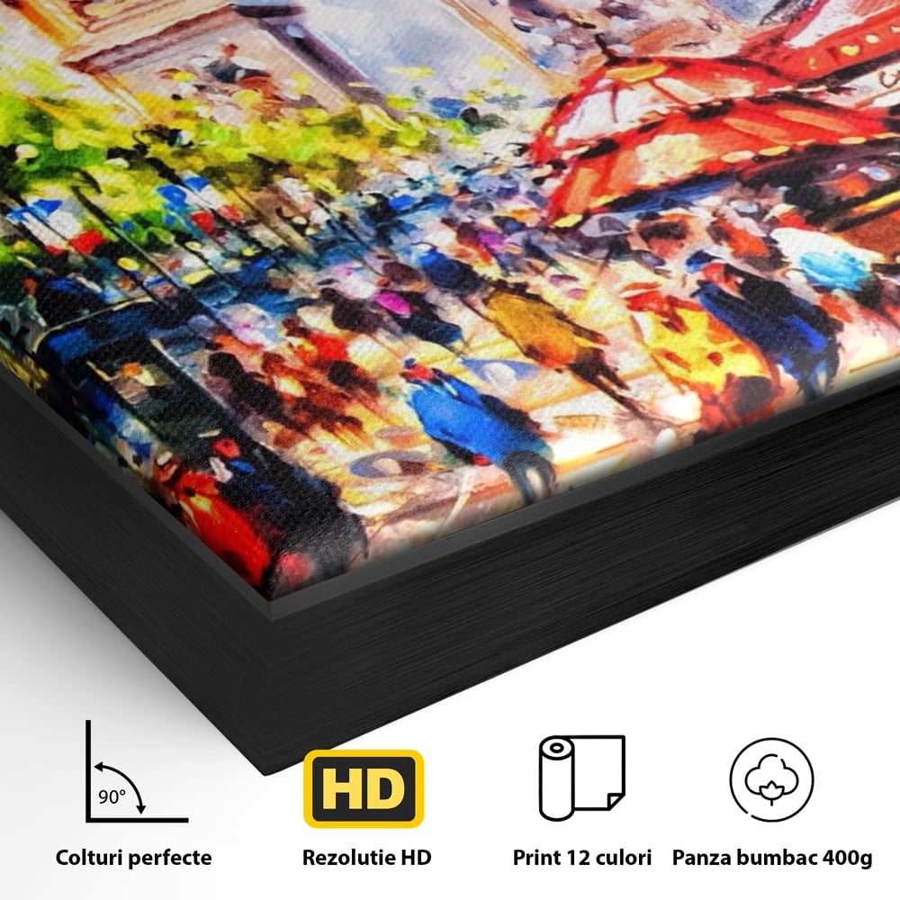 Tablou Canvas Premium LuxCanva® A1066, Arc De Triomphe , Paris, Franta, Oameni Colorati, Culori Vibrante