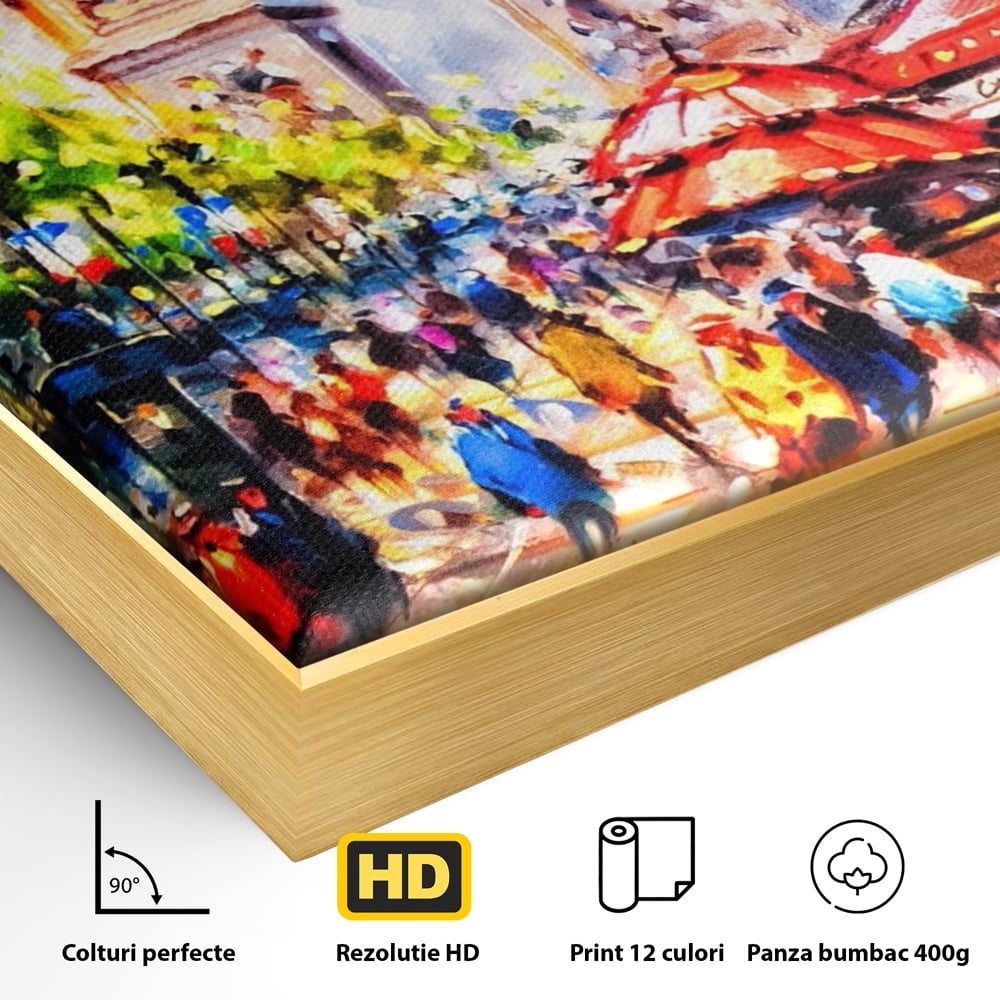 Tablou Canvas Premium LuxCanva® A1066, Arc De Triomphe , Paris, Franta, Oameni Colorati, Culori Vibrante