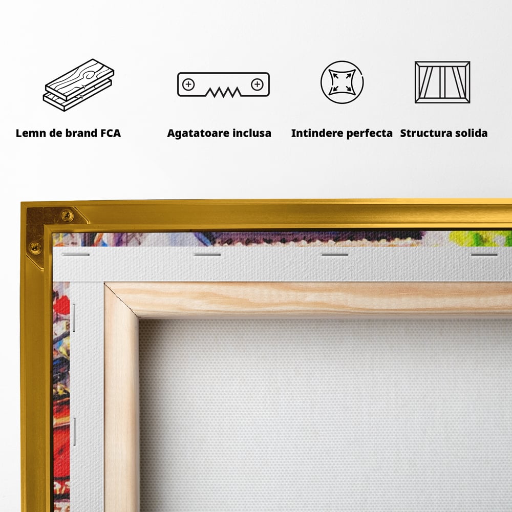 Tablou Canvas Premium LuxCanva® A1066, Arc De Triomphe , Paris, Franta, Oameni Colorati, Culori Vibrante