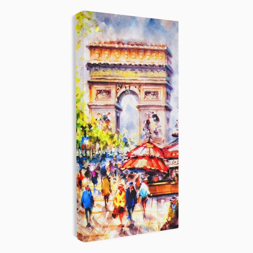 Tablou Canvas Premium LuxCanva® A1066, Arc De Triomphe , Paris, Franta, Oameni Colorati, Culori Vibrante