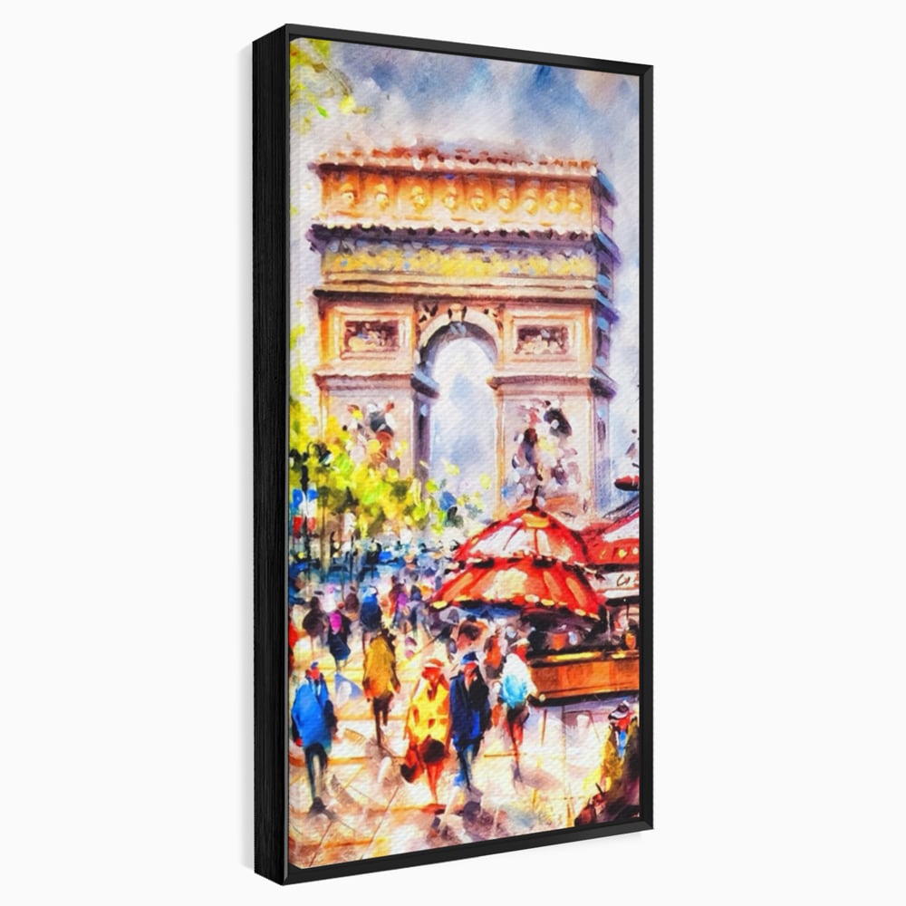 Tablou Canvas Premium LuxCanva® A1066, Arc De Triomphe , Paris, Franta, Oameni Colorati, Culori Vibrante