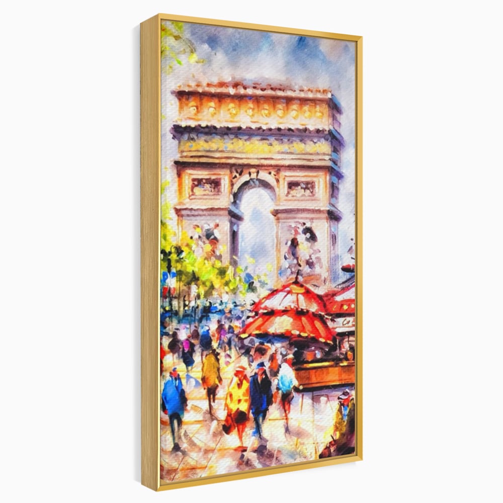 Tablou Canvas Premium LuxCanva® A1066, Arc De Triomphe , Paris, Franta, Oameni Colorati, Culori Vibrante