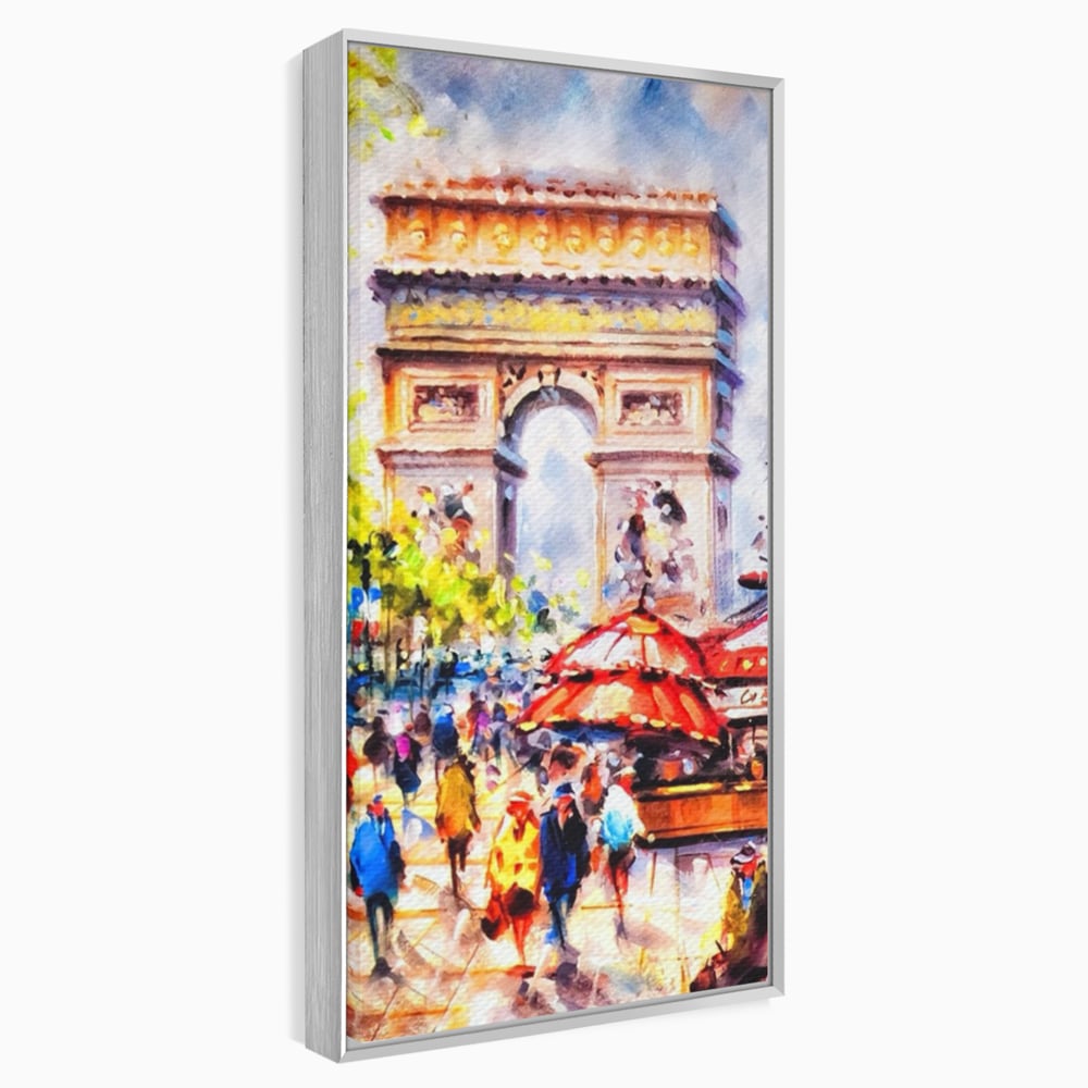 Tablou Canvas Premium LuxCanva® A1066, Arc De Triomphe , Paris, Franta, Oameni Colorati, Culori Vibrante